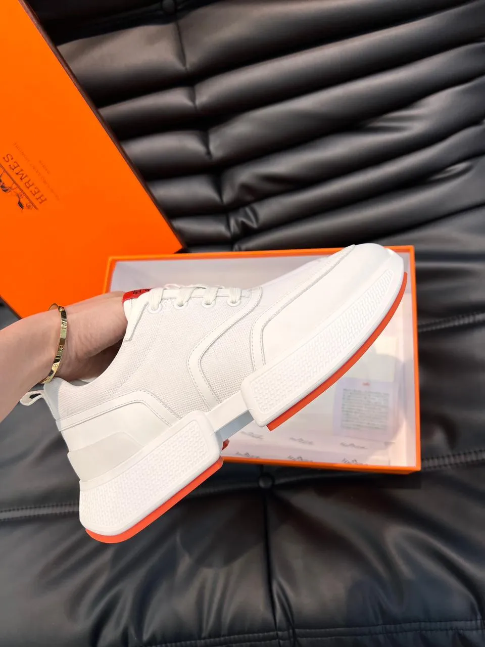 HERMES | Low-Top White Sneakers