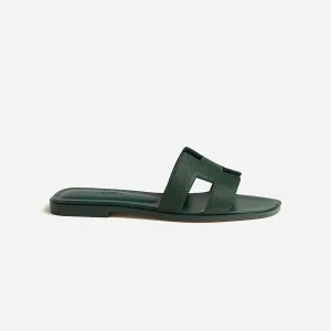 Hermes Oran sandal Vert Bouteille