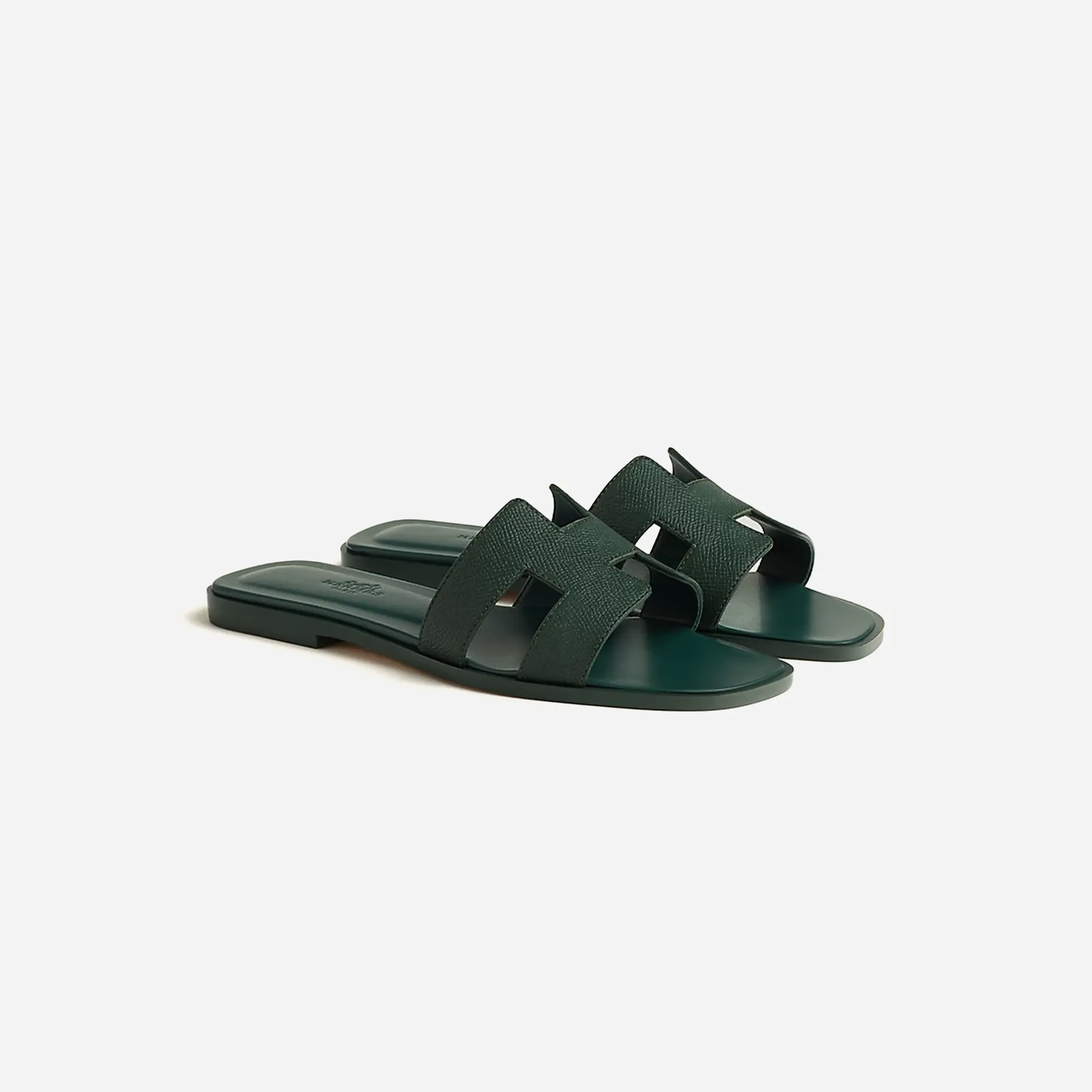 Hermes Oran sandal Vert Bouteille