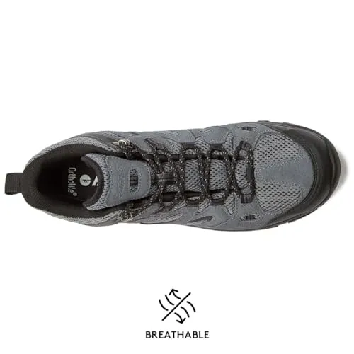 HI-TEC Ravus WP Mid Waterproof Hiking Boots for Men, Lightweight Breathable Outdoor Trekking Shoes - Dark Grey, 10 Medium