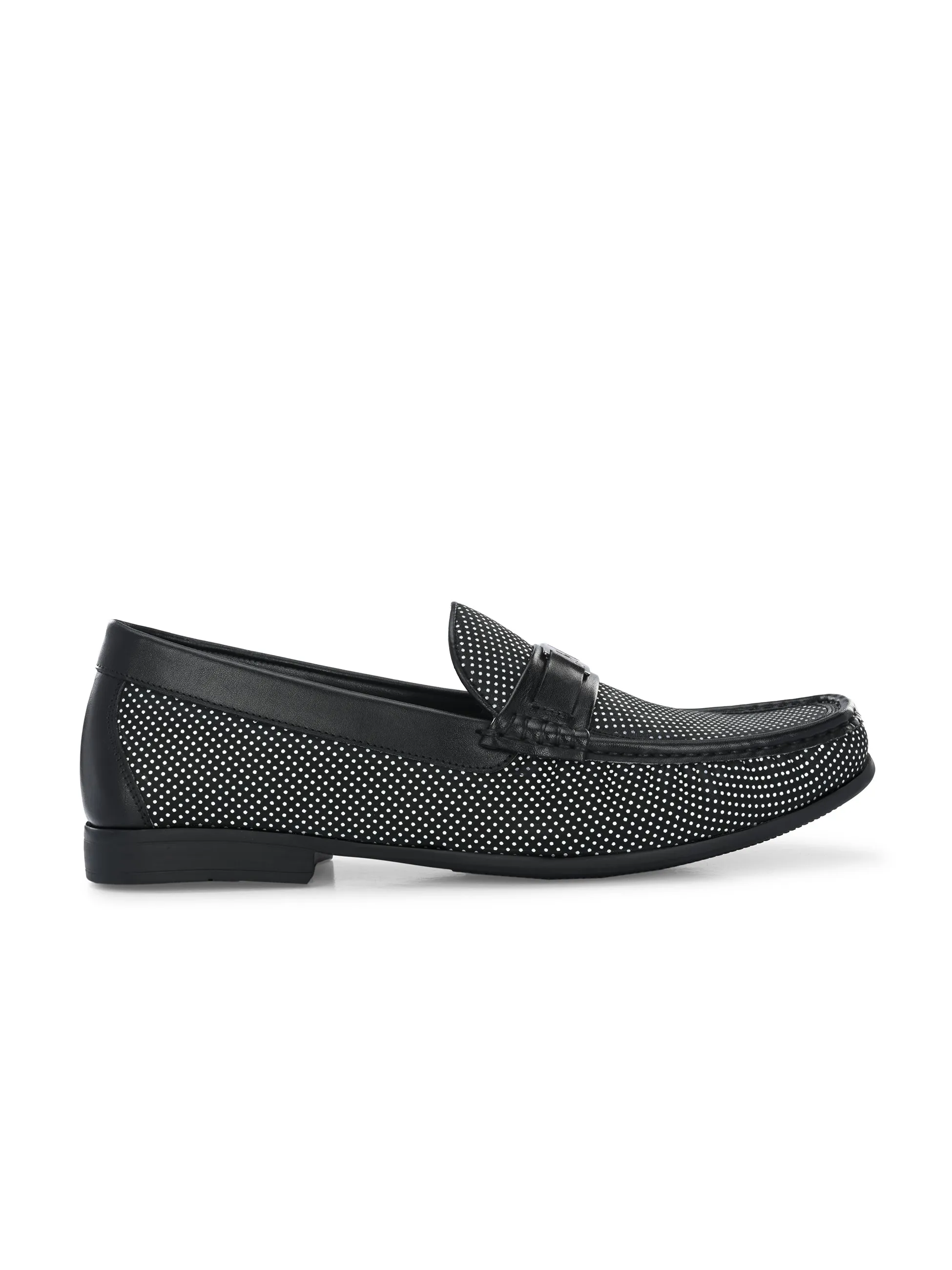HITZ5345 Men's Black Leather Casual Loafers
