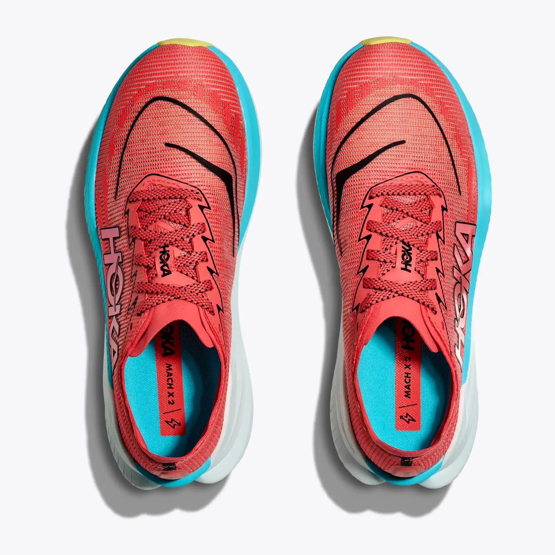 Hoka Men's Mach X 2 Running Shoes Grapefruit / Electric Coral
