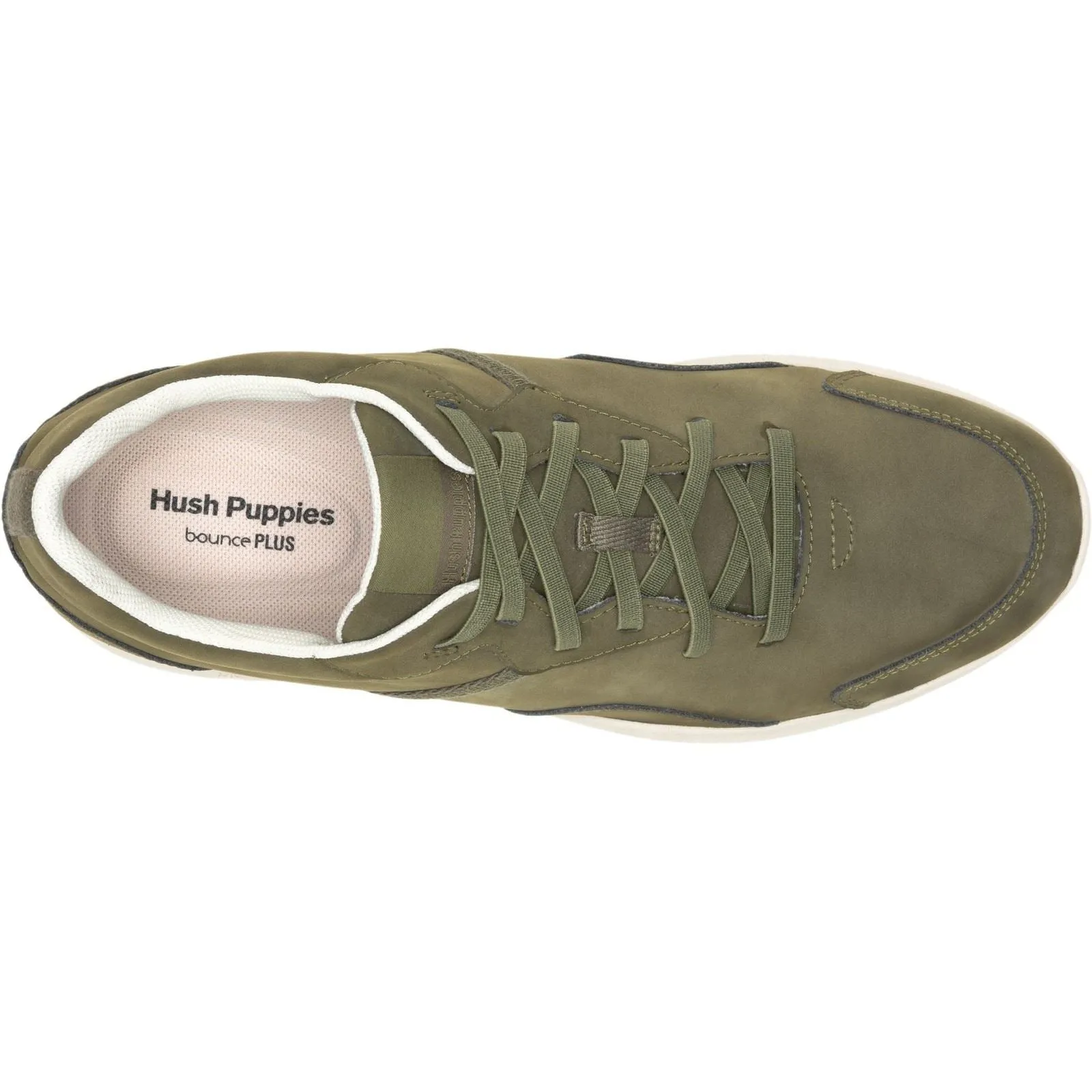 Hush Puppies The Good Leather Men's Olive Trainers