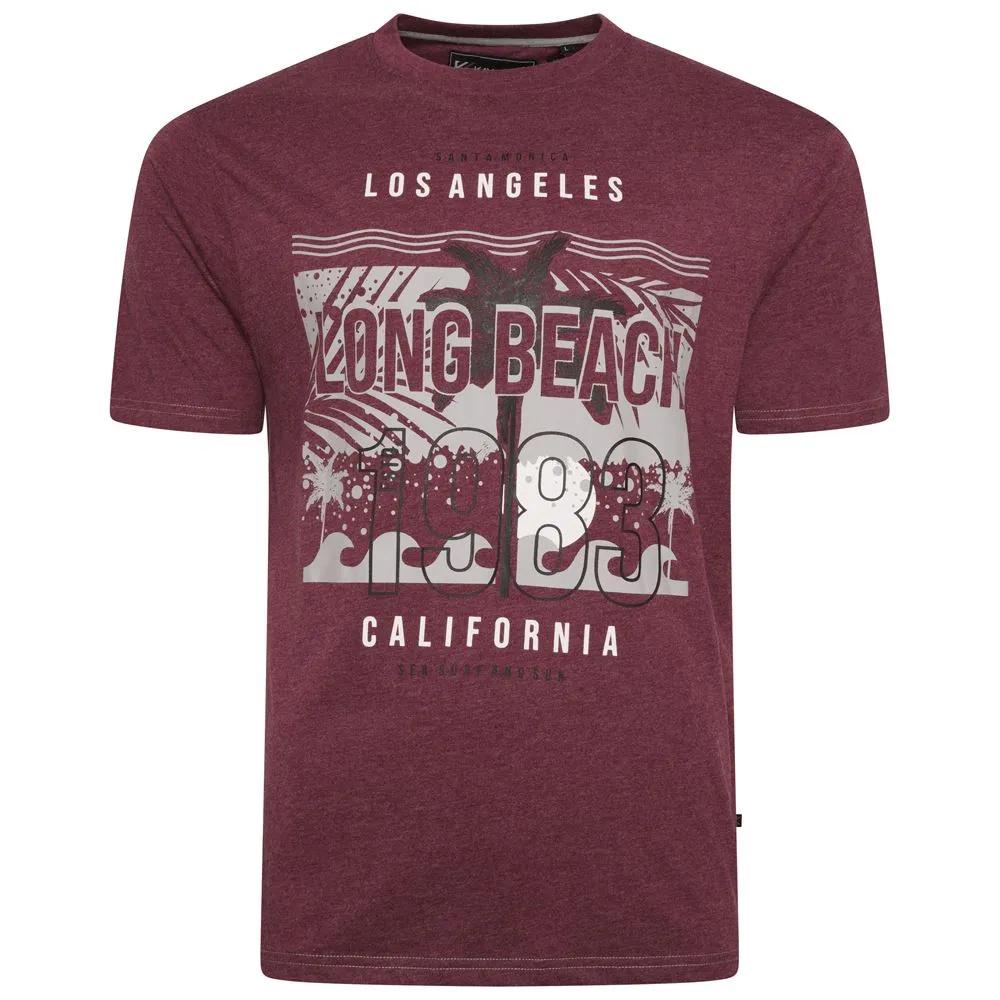 KAM Long Beach Print Short Sleeve T-Shirt for Mens KBS5729 in 2 Colours, 2XL-8XL
