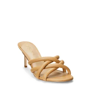 Lauren Ralph Lauren Women's Liliana Nappa Leather Sandal, Modern Gold, 10