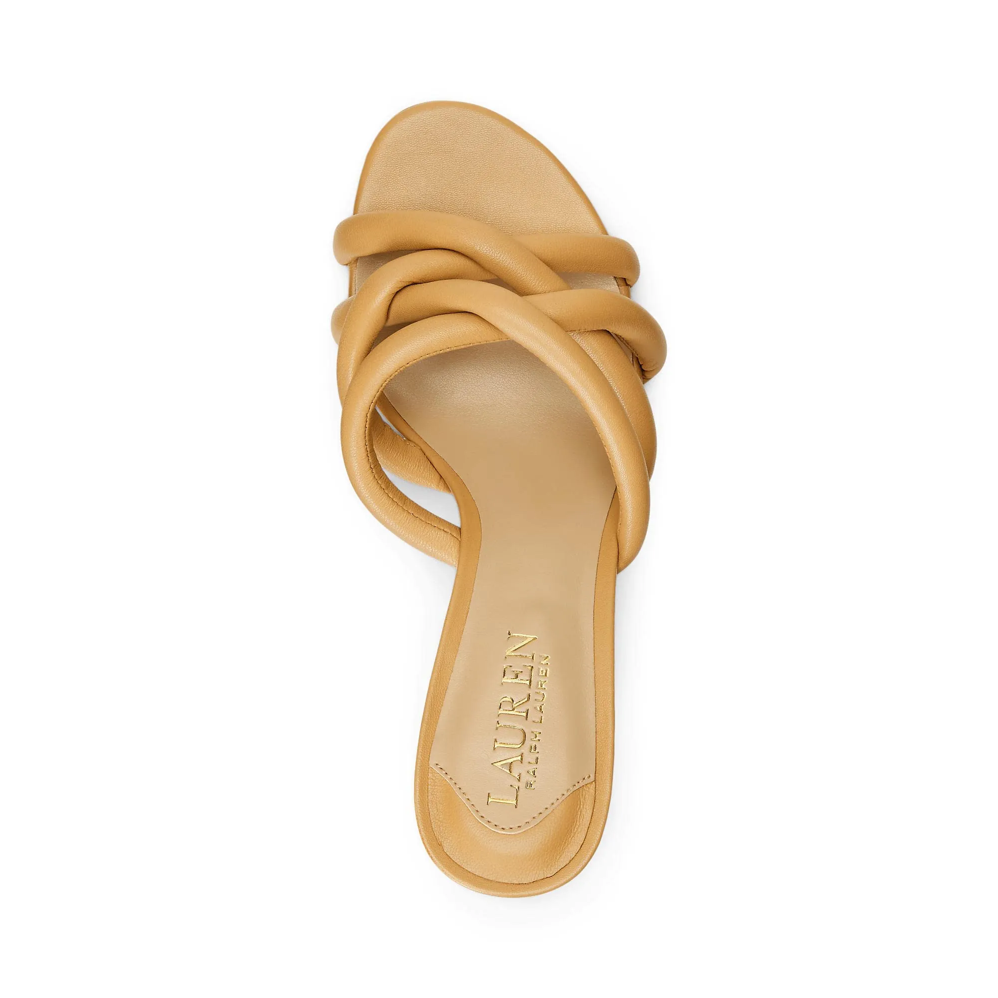 Lauren Ralph Lauren Women's Liliana Nappa Leather Sandal, Modern Gold, 10