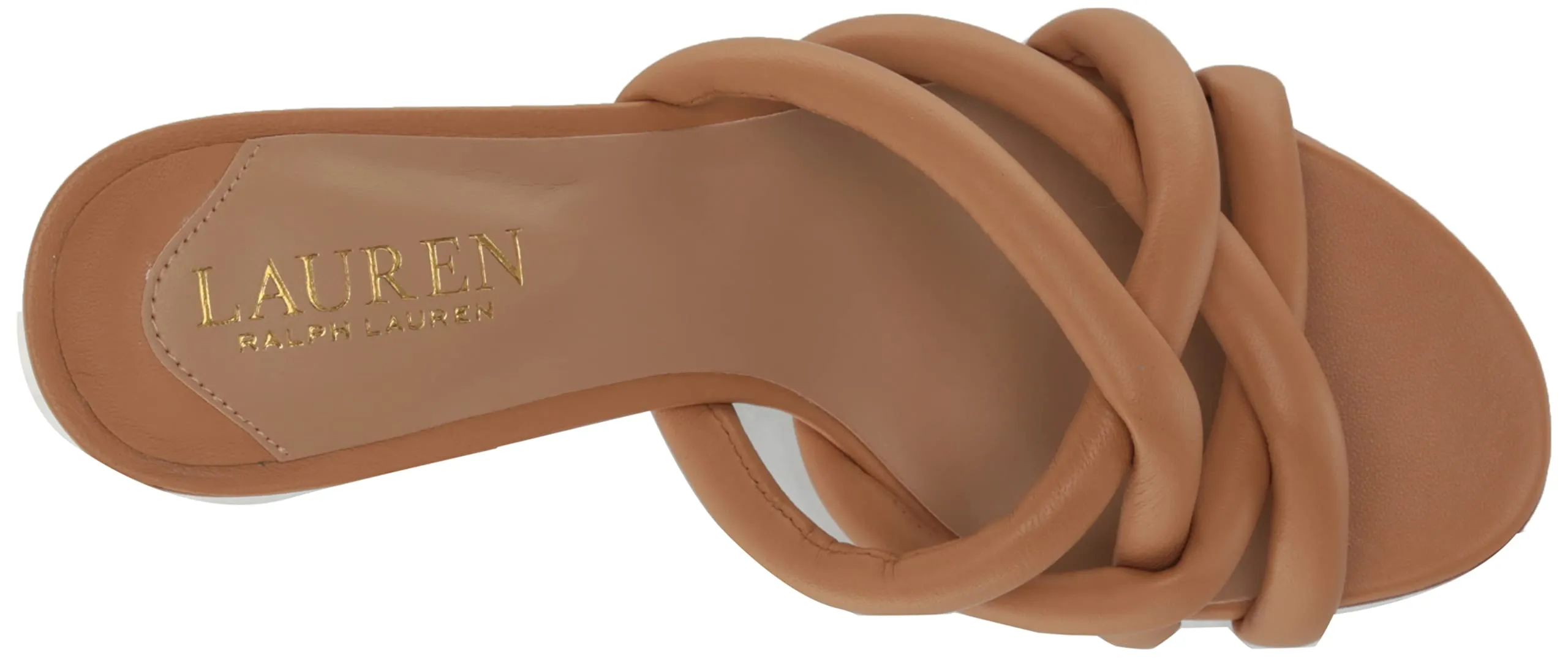 Lauren Ralph Lauren Women's Liliana Nappa Leather Sandal, Modern Gold, 10