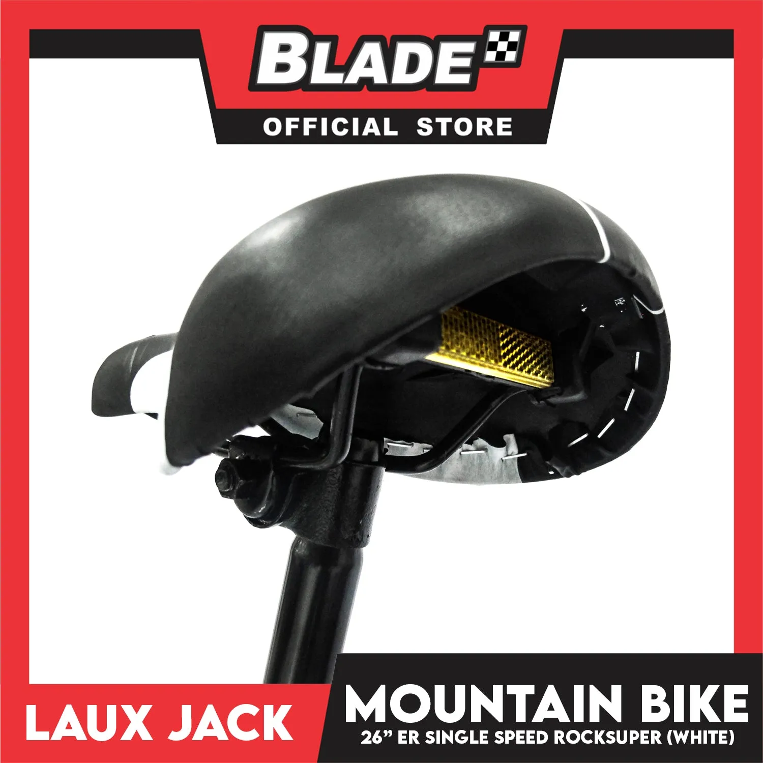 Laux Jack Mountain Bike Jack Super Lite Carbon Steel Frame 26ER Single Speed (White)- Mountain Bike, Road Bike, Cycling for Daily Use Exercise