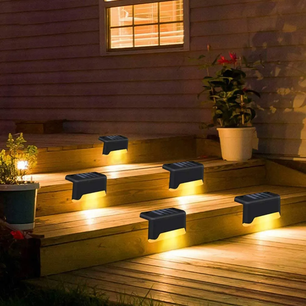 LED Outdoor Waterproof Wall Light Garden Landscape Step Stair Deck Lights Balcony Fence Solar Light