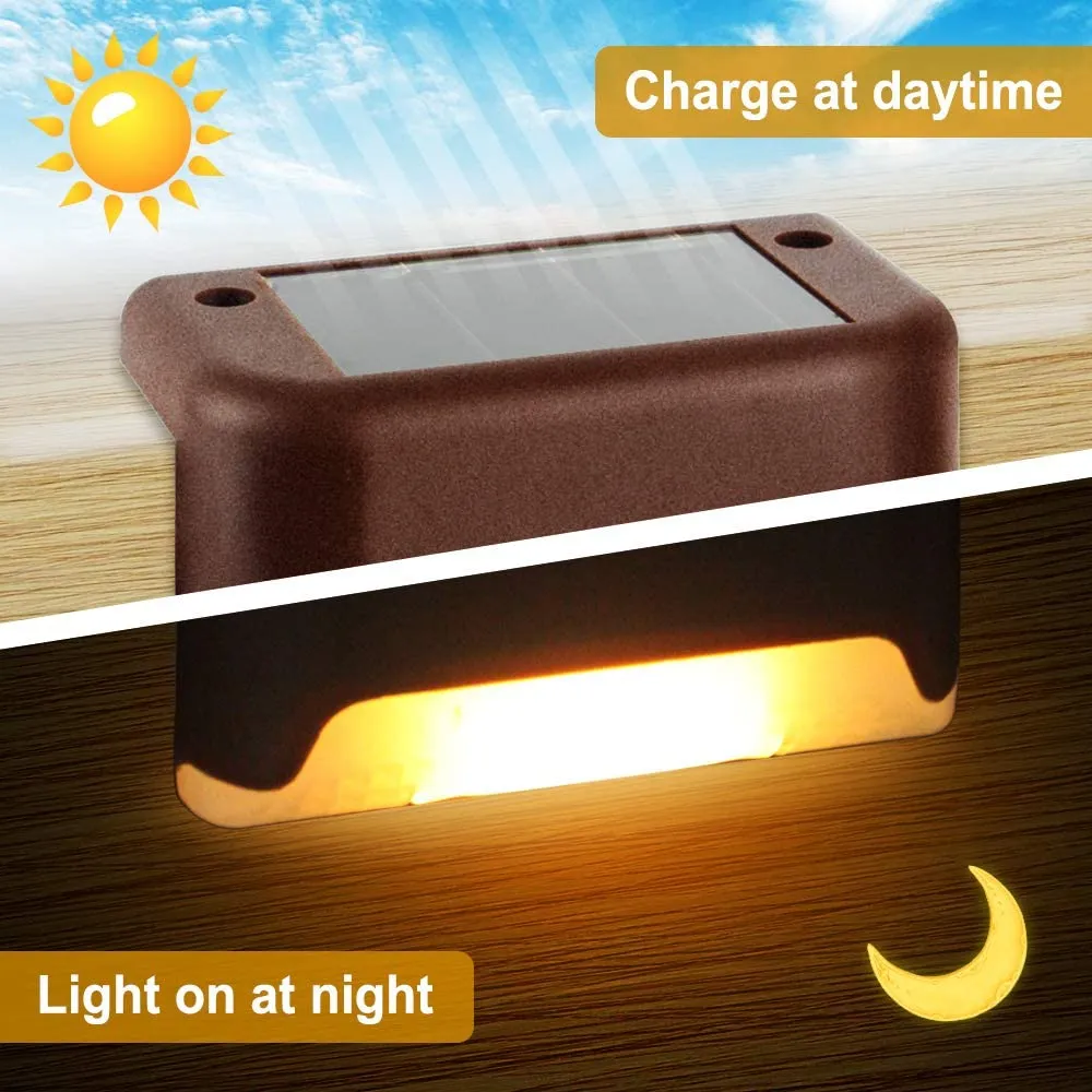 LED Outdoor Waterproof Wall Light Garden Landscape Step Stair Deck Lights Balcony Fence Solar Light