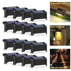 LED Outdoor Waterproof Wall Light Garden Landscape Step Stair Deck Lights Balcony Fence Solar Light