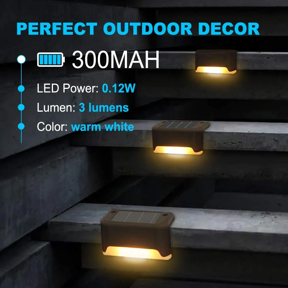 LED Outdoor Waterproof Wall Light Garden Landscape Step Stair Deck Lights Balcony Fence Solar Light