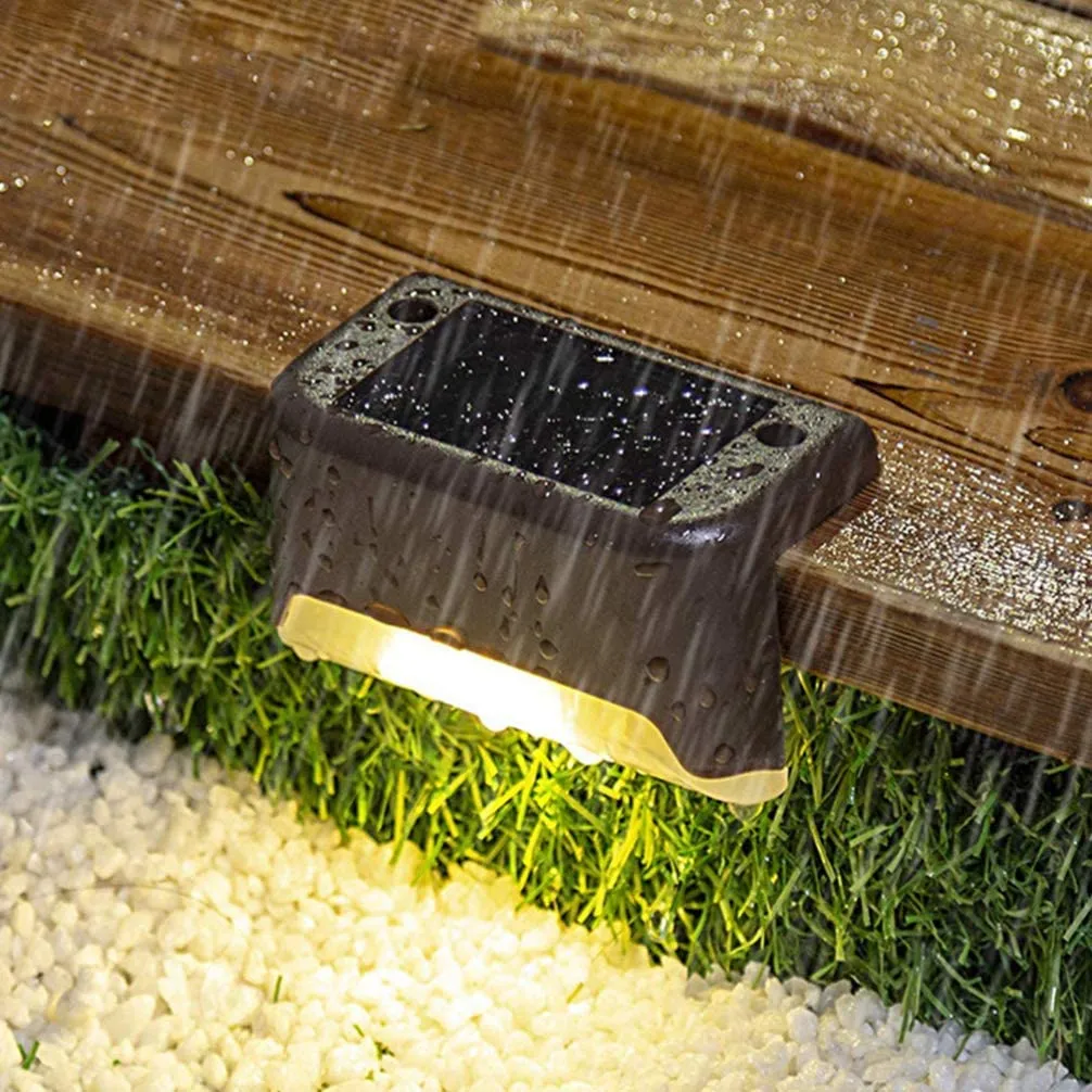 LED Outdoor Waterproof Wall Light Garden Landscape Step Stair Deck Lights Balcony Fence Solar Light
