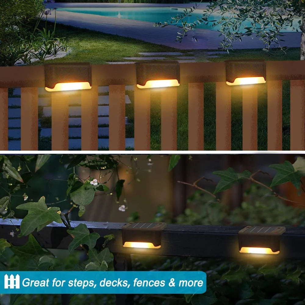 LED Outdoor Waterproof Wall Light Garden Landscape Step Stair Deck Lights Balcony Fence Solar Light