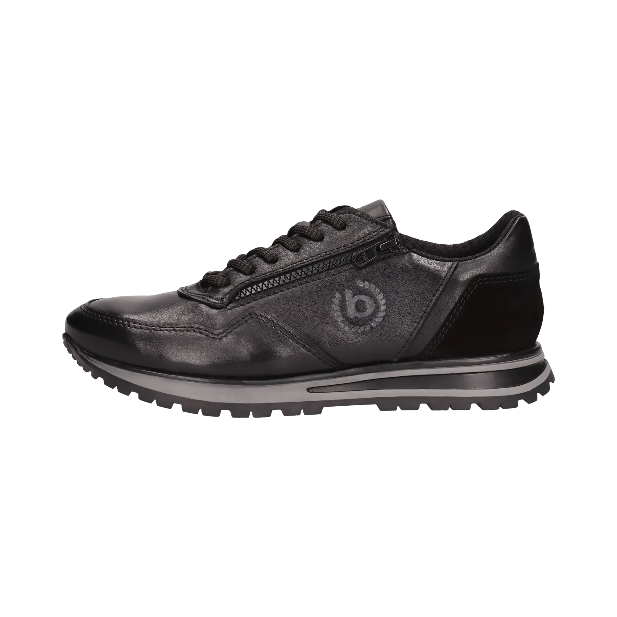 Leder Sneaker schwarz