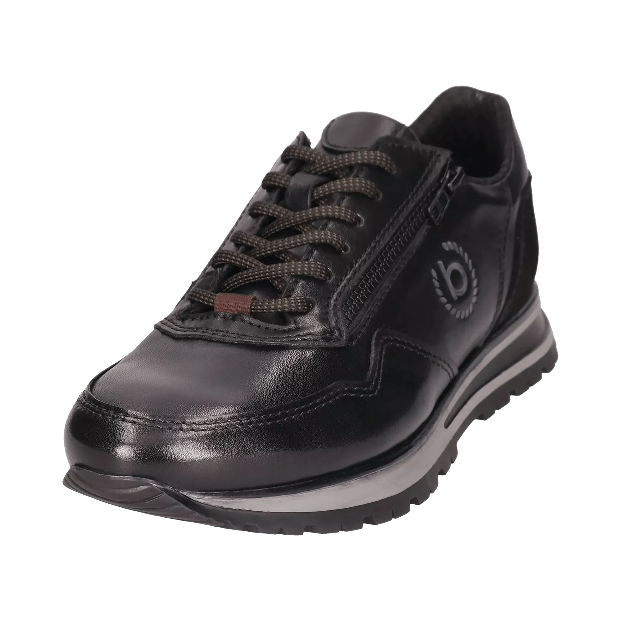 Leder Sneaker schwarz