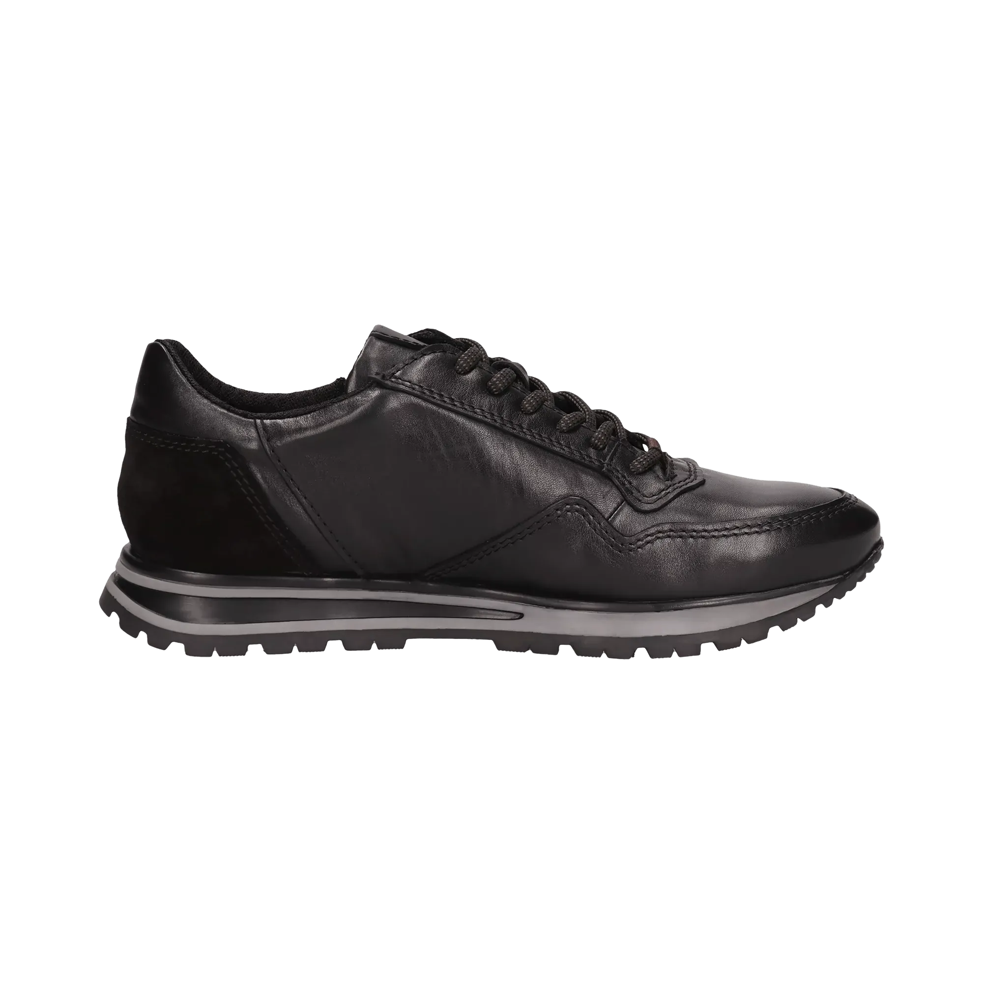 Leder Sneaker schwarz