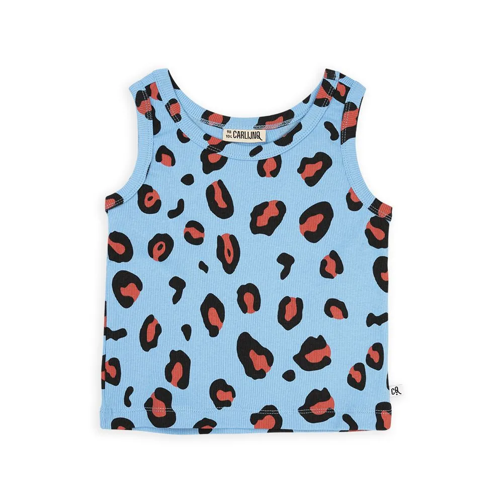 Leopard Print Rib Tank Top - 2 Left Size 6-8 & 12-14 years
