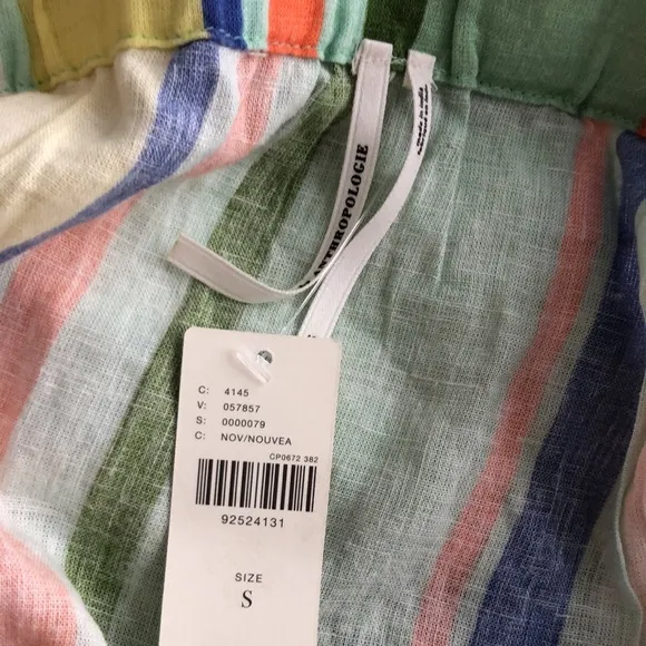Linen Maxi Skirt Anthro Novelty Colorful Striped Size S