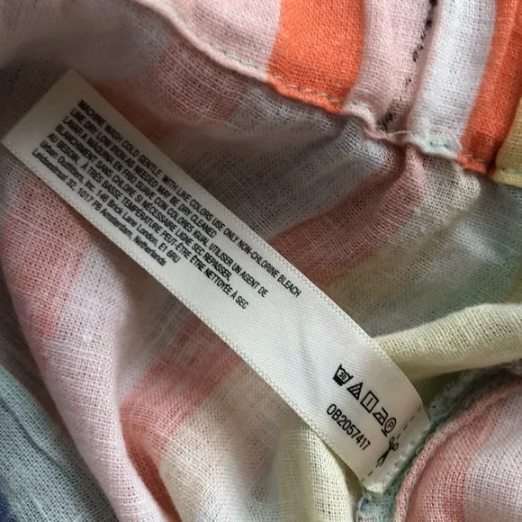 Linen Maxi Skirt Anthro Novelty Colorful Striped Size S