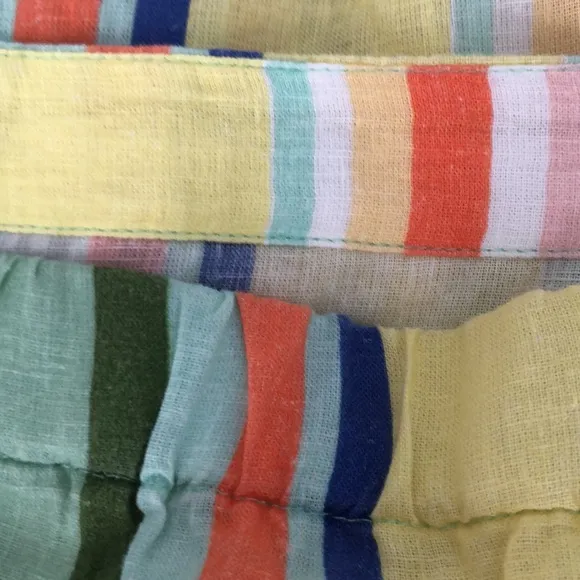 Linen Maxi Skirt Anthro Novelty Colorful Striped Size S