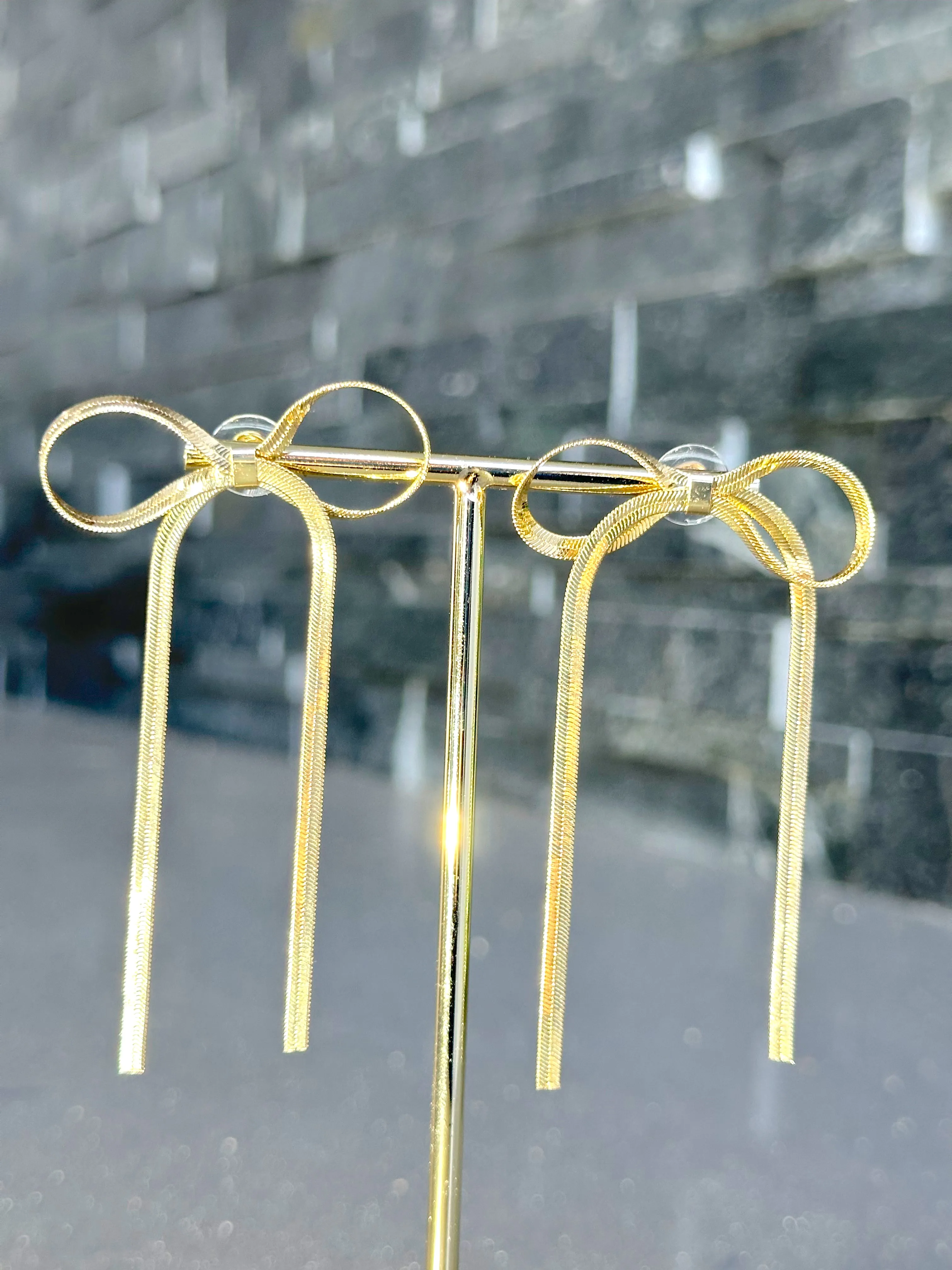 Long Tassel Bow Earring