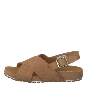 Malibu Waves Basic X Strap Sandal Medium Beige Suede