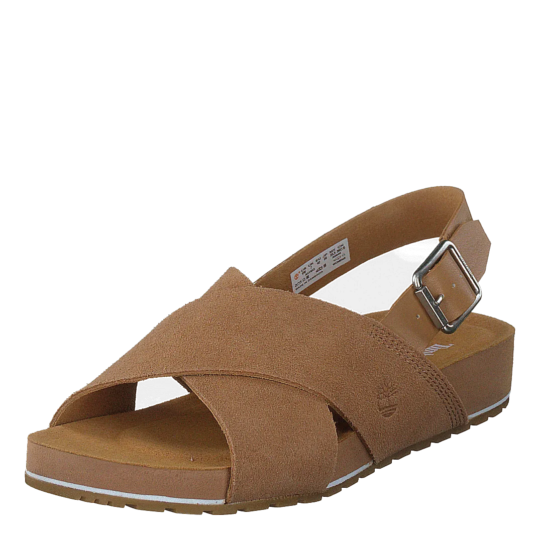 Malibu Waves Basic X Strap Sandal Medium Beige Suede