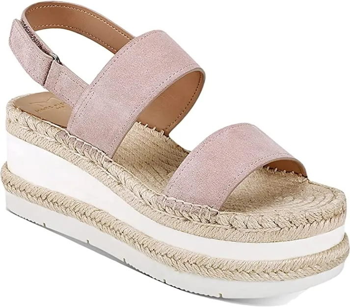 Marc Fisher LTD Womens Gallia Suede Slingback Wedge Sandals Pink 9 Medium (B,M)