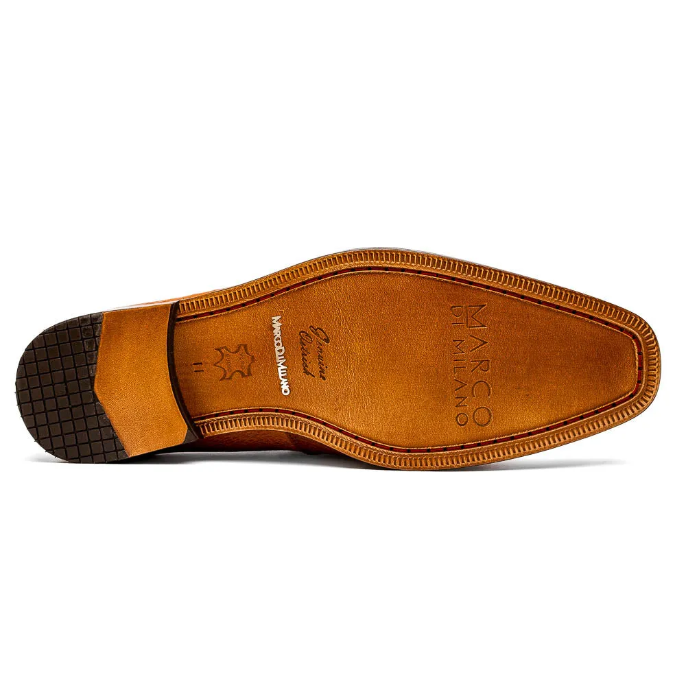 Marco Di Milano Fangio in Cognac Ostrich Penny Loafers