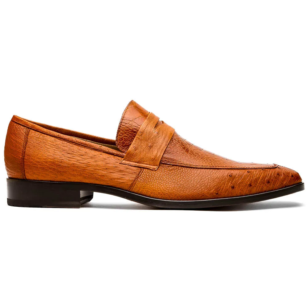 Marco Di Milano Fangio in Cognac Ostrich Penny Loafers