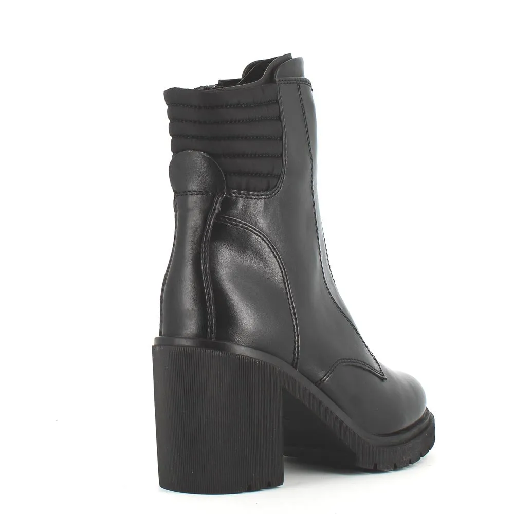 Marco Tozzi Front Zipper Chunky Boot Black