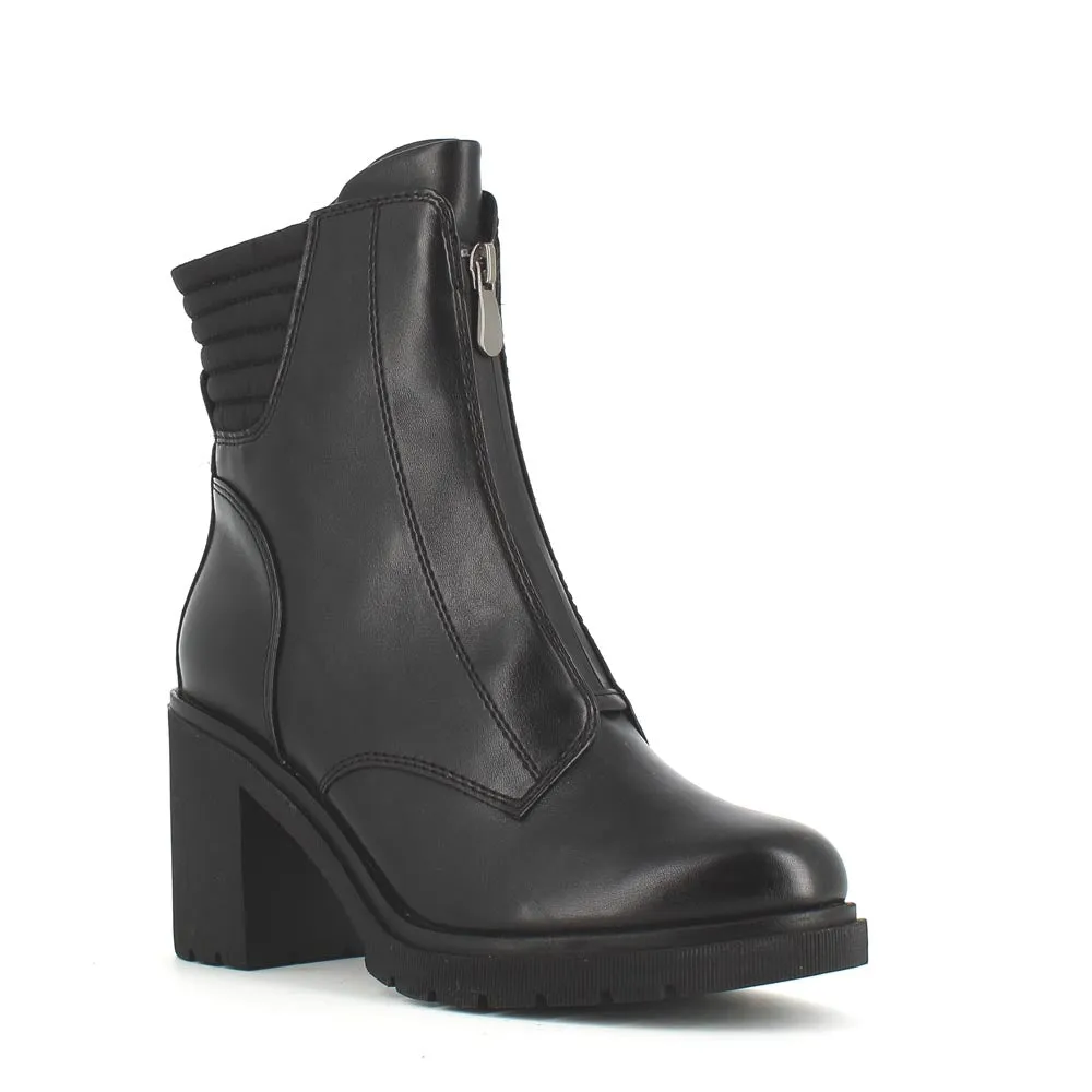Marco Tozzi Front Zipper Chunky Boot Black