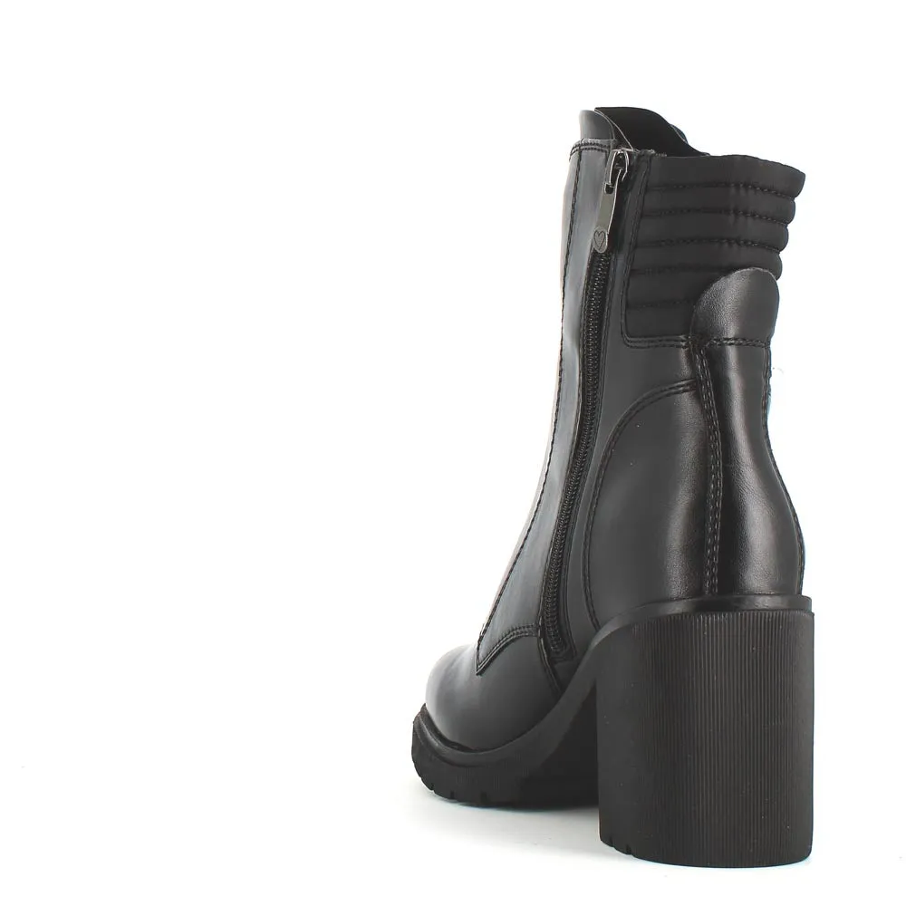 Marco Tozzi Front Zipper Chunky Boot Black