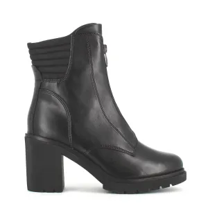 Marco Tozzi Front Zipper Chunky Boot Black