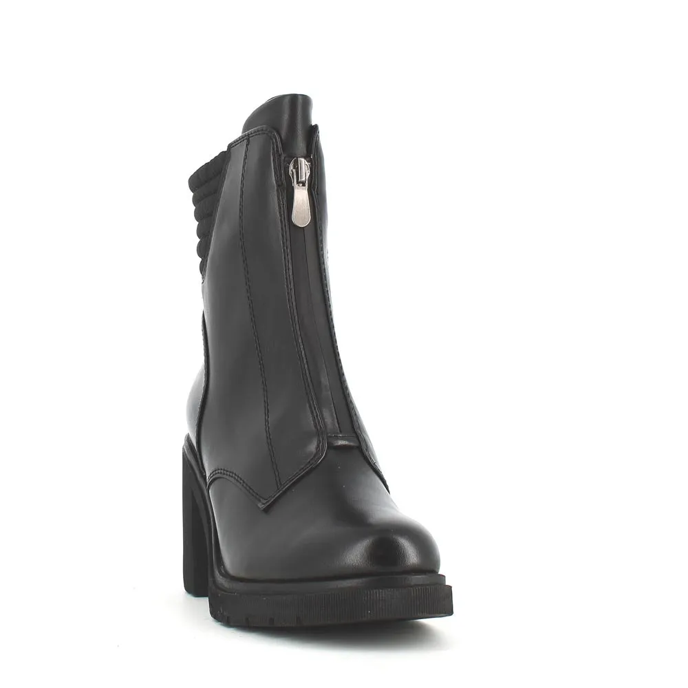 Marco Tozzi Front Zipper Chunky Boot Black