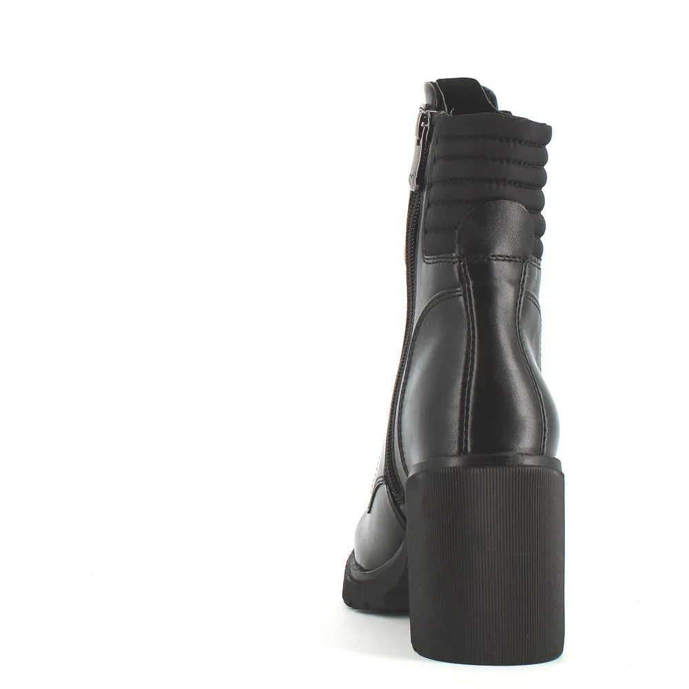 Marco Tozzi Front Zipper Chunky Boot Black