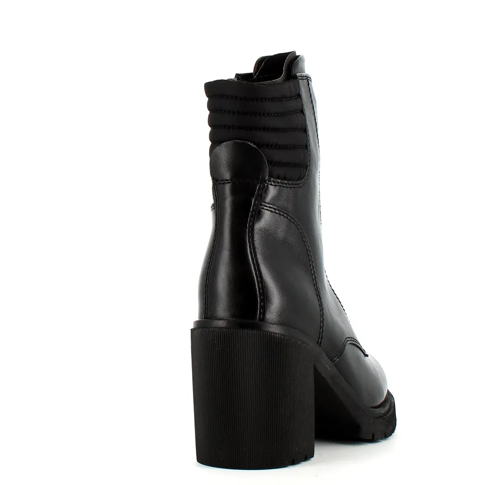 Marco Tozzi Front Zipper Chunky Boot Black