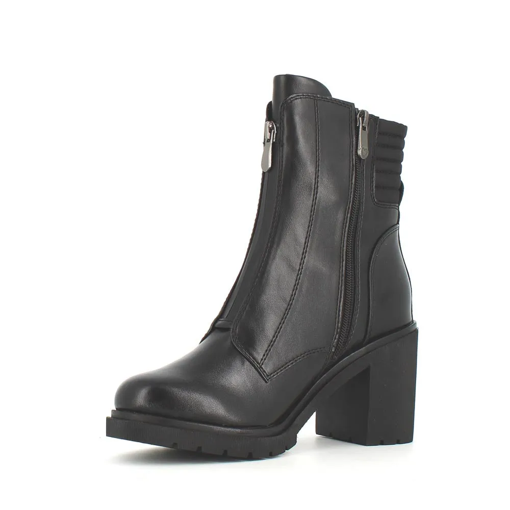 Marco Tozzi Front Zipper Chunky Boot Black