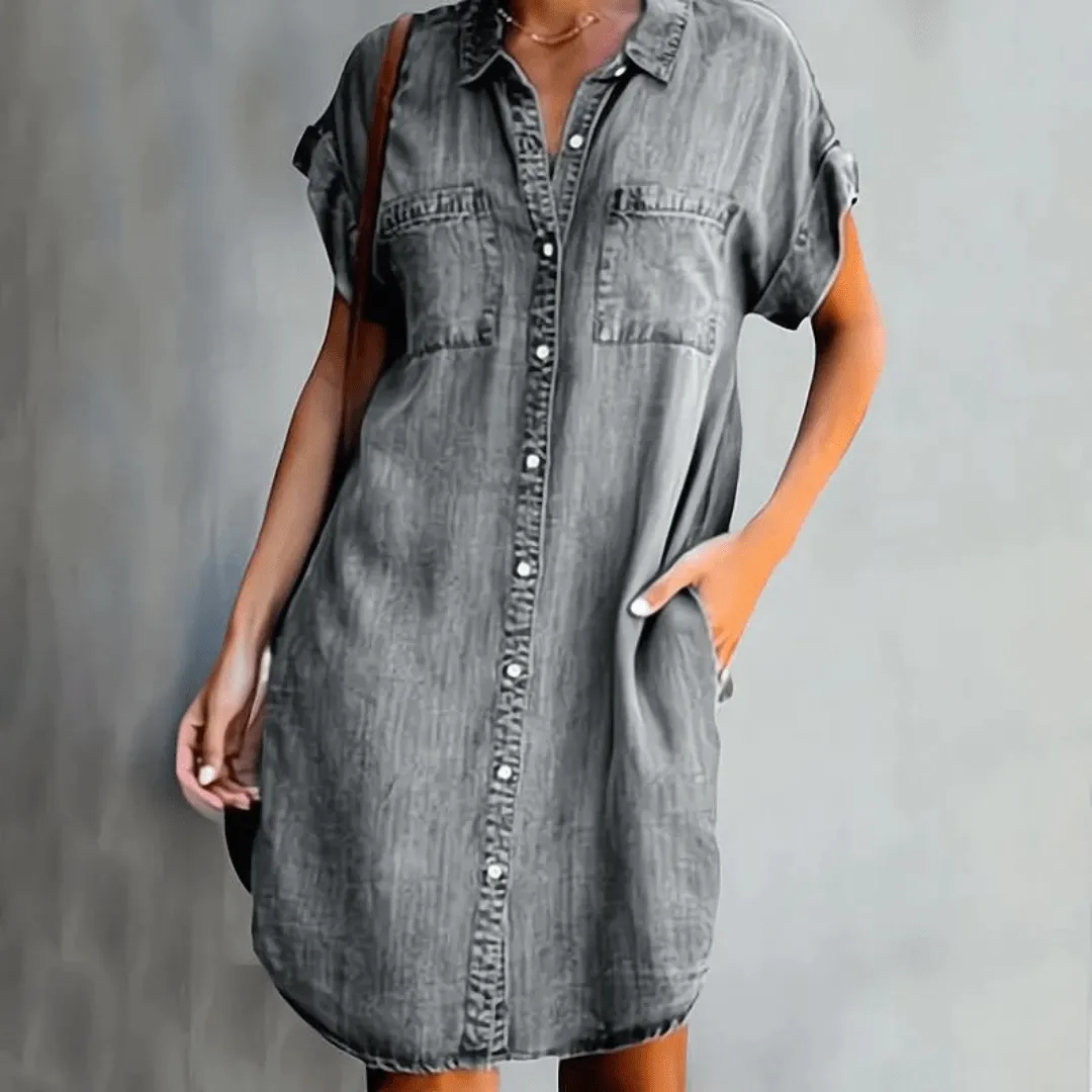 Martina | Short Sleeve Denim Dress