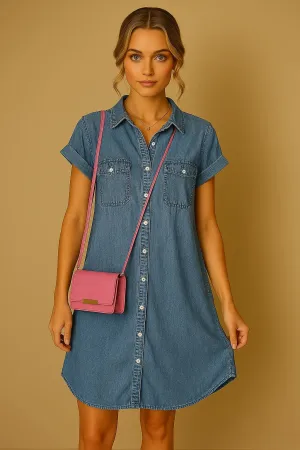 Martina | Short Sleeve Denim Dress