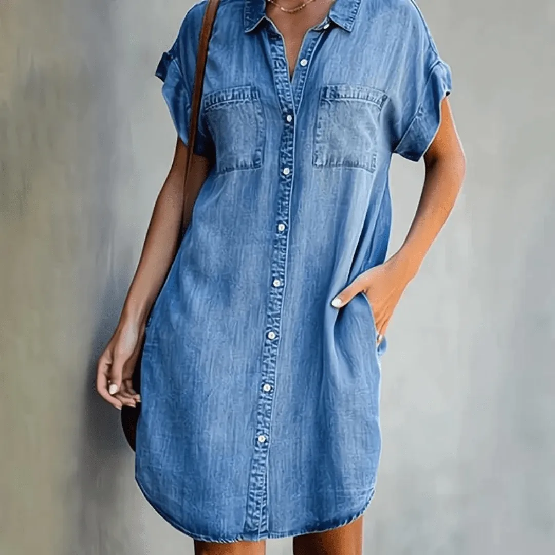 Martina | Short Sleeve Denim Dress