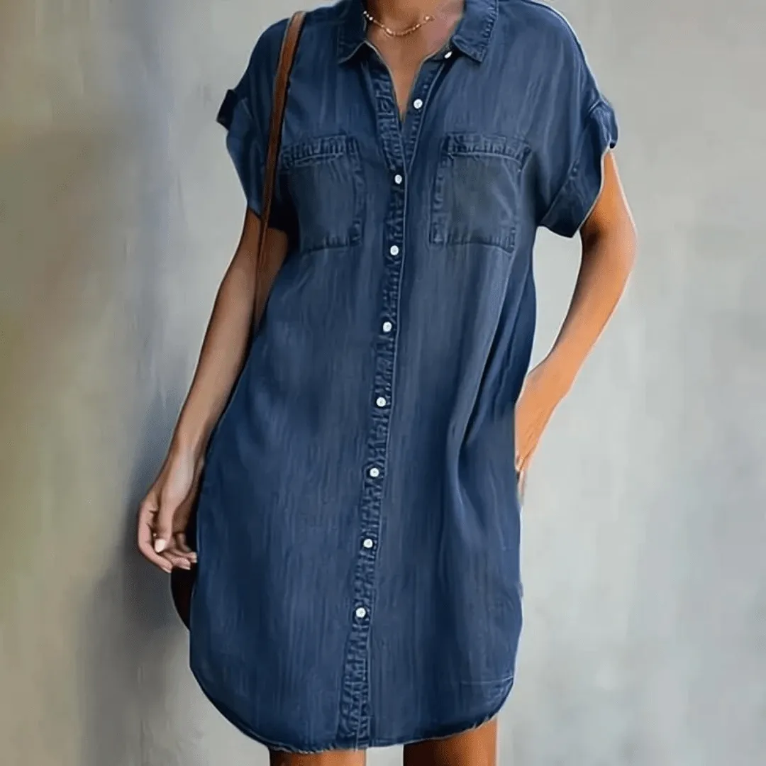 Martina | Short Sleeve Denim Dress
