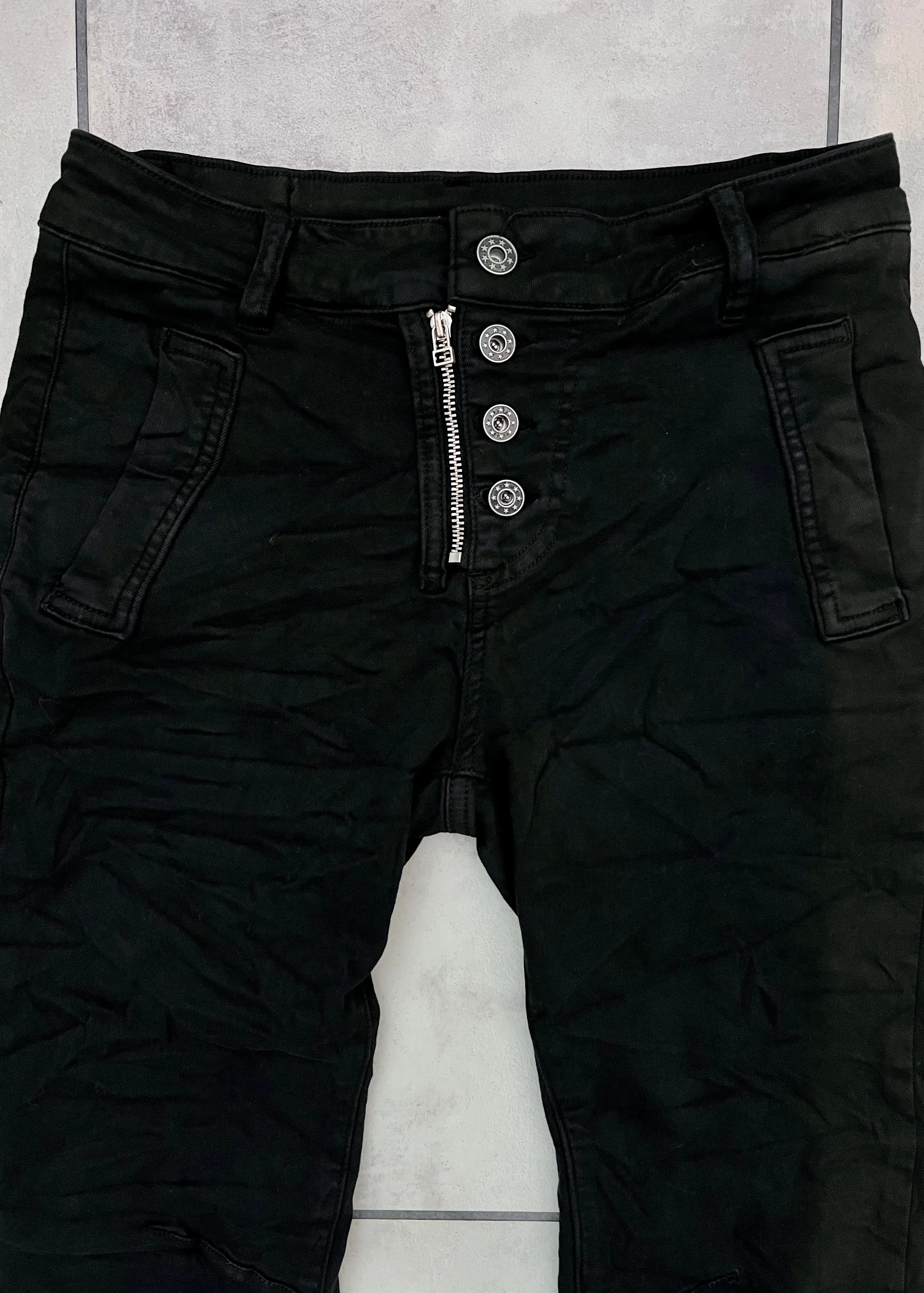 Melly & Co Black 4 Button Black Jeans