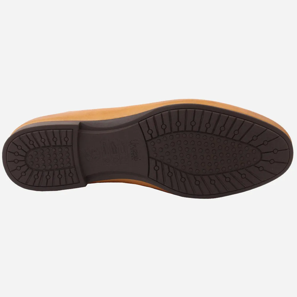 Men "VICENTE" Casual Perforated Slip On Metallic Buckle Leather Moccasins