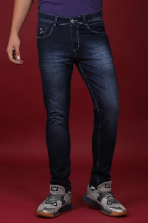 Men's Dark Blue Denim Slim Fit MARS-8004 Jean