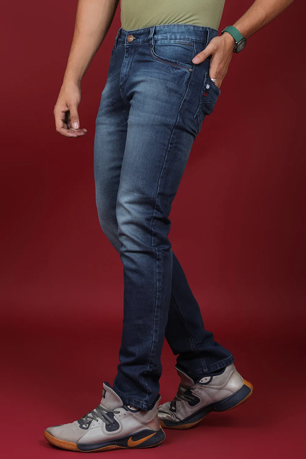 Men's Dark Blue Denim Slim Fit MD-7320-2 Jean