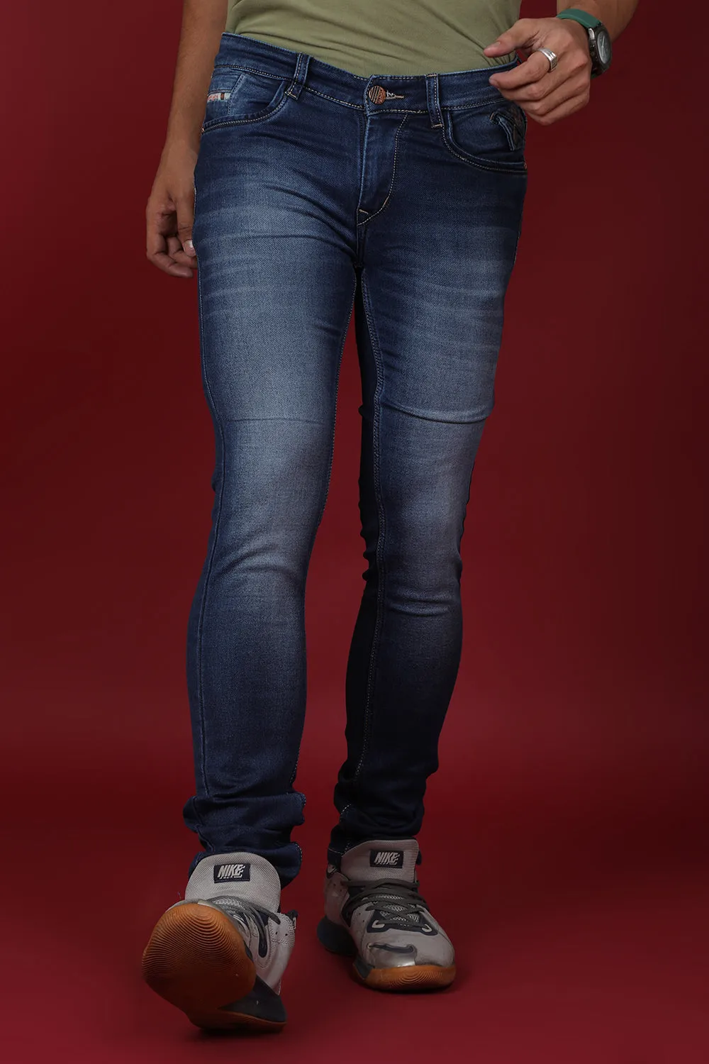Men's Dark Blue Denim Slim Fit QLC-5258-1 Jean