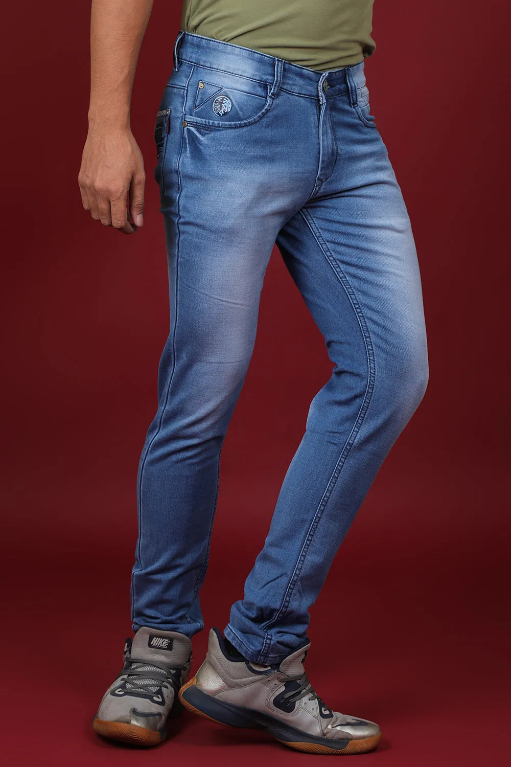 Men's Dark Blue Denim Slim Fit SQLC-5388 Jean