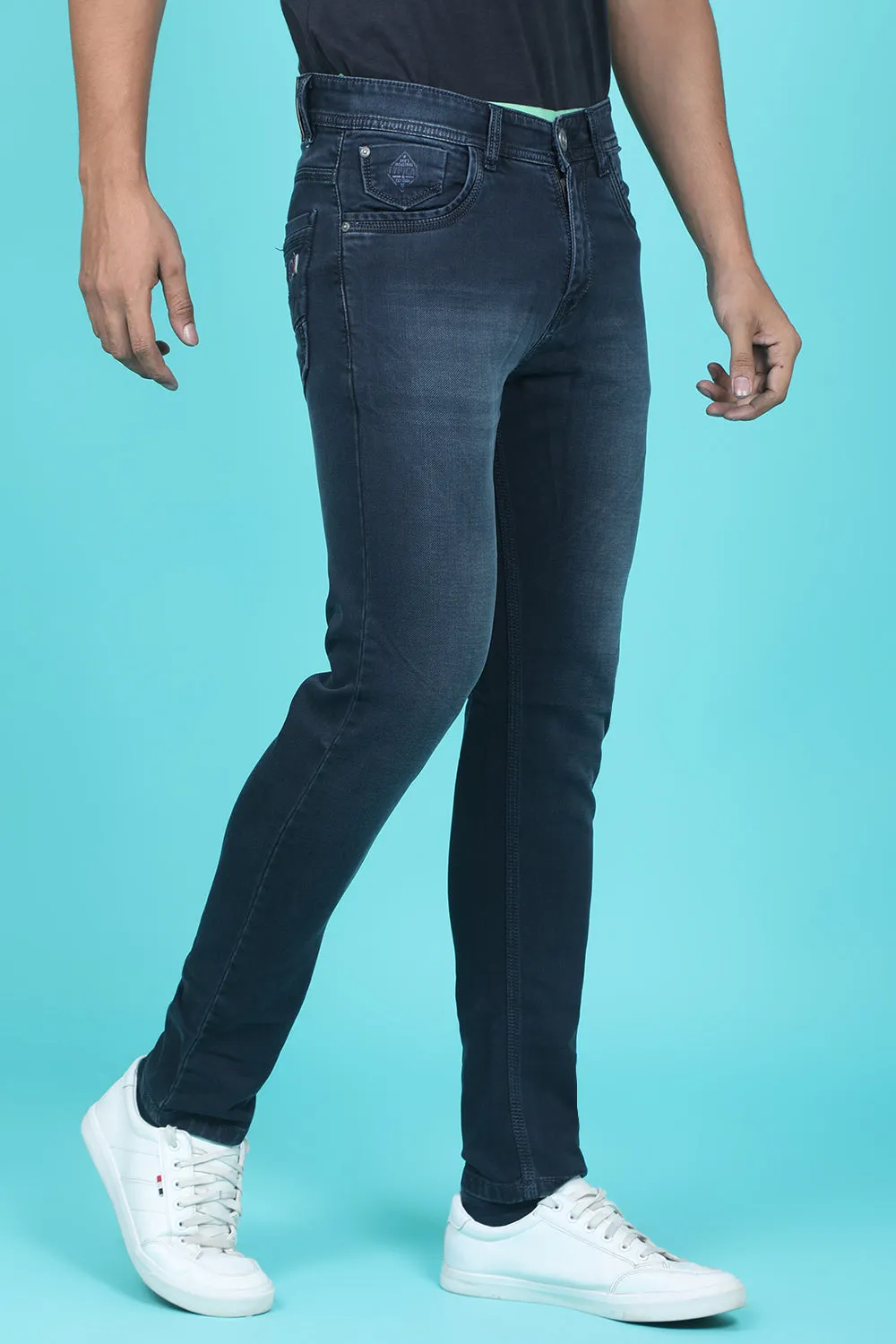 Men's Dark Navy Blue Denim Slim Fit RANGER-6012-1 Jeans